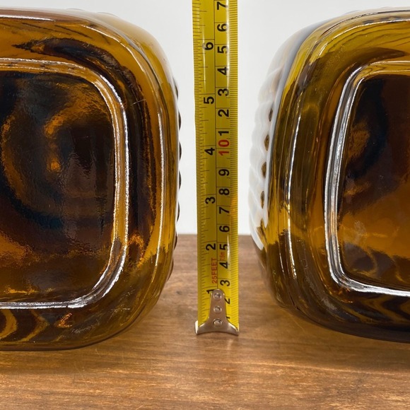 Gothic Castlecore Witchy Amber Glass Apothecary Decor Set Ribbed Jars Alter - Picture 9 of 12